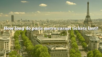 How long do paris metro carnet tickets last?
