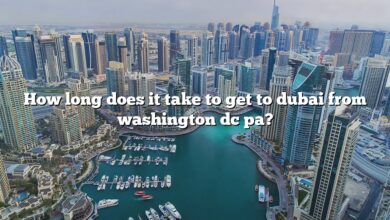 How long does it take to get to dubai from washington dc pa?