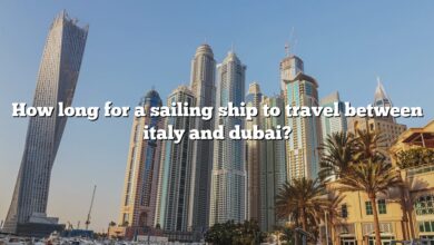 How long for a sailing ship to travel between italy and dubai?
