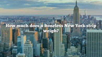 How much does a boneless New York strip weigh?