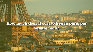 How much does it cost to live in paris per square inch?