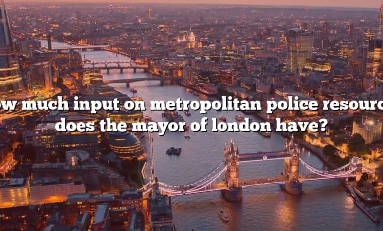 How much input on metropolitan police resources does the mayor of london have?
