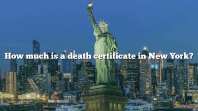 How much is a death certificate in New York?