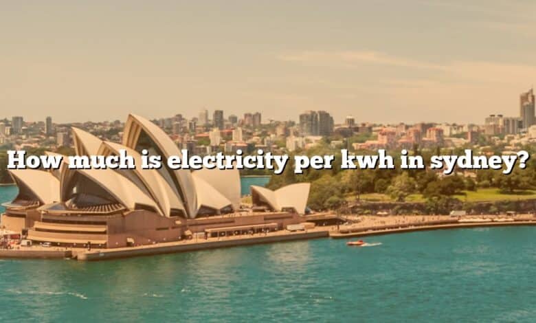 How much is electricity per kwh in sydney?