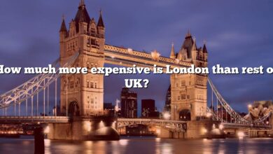 How much more expensive is London than rest of UK?