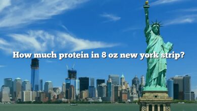 How much protein in 8 oz new york strip?