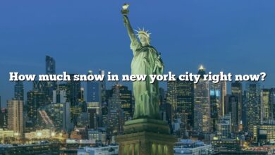 How much snow in new york city right now?