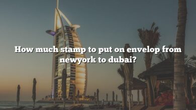 How much stamp to put on envelop from newyork to dubai?