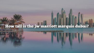 How tall is the jw marriott marquis dubai?