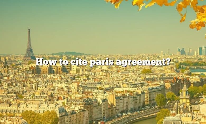 How to cite paris agreement?