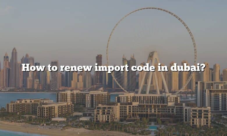 How to renew import code in dubai?