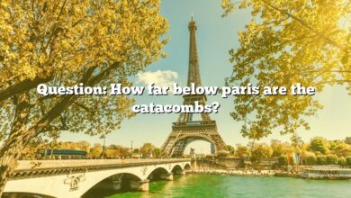 Question: How far below paris are the catacombs?