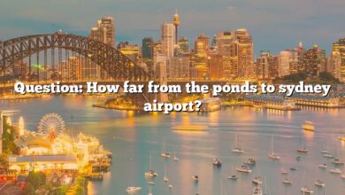 Question: How far from the ponds to sydney airport?