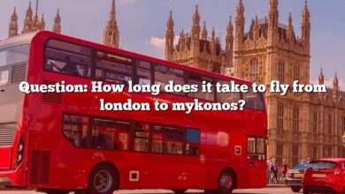 Question: How long does it take to fly from london to mykonos?