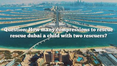 Question: How many compressions to rescue rescue dubai a child with two rescuers?