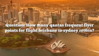 Question: How many qantas frequent flyer points for flight brisbane to sydney ret6rn?