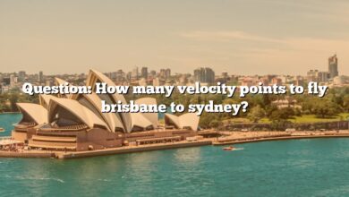 Question: How many velocity points to fly brisbane to sydney?