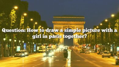 Question: How to draw a simple picture with a girl in paris together?