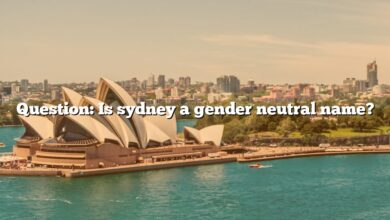 Question: Is sydney a gender neutral name?