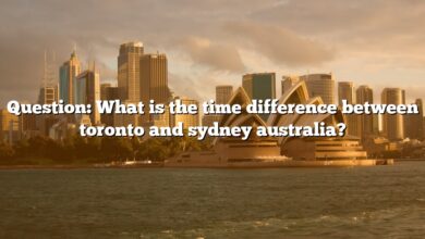Question: What is the time difference between toronto and sydney australia?