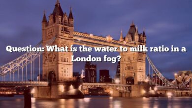 Question: What is the water to milk ratio in a London fog?