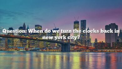 Question: When do we turn the clocks back in new york city?