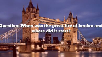 Question: When was the great fire of london and where did it start?