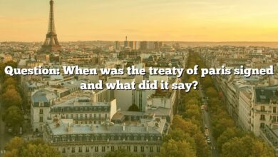 Question: When was the treaty of paris signed and what did it say?