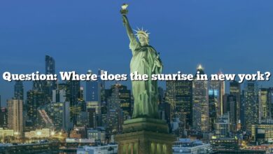 Question: Where does the sunrise in new york?