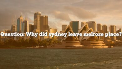 Question: Why did sydney leave melrose place?