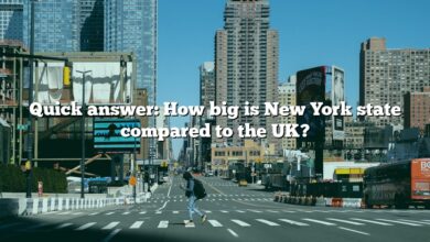 Quick answer: How big is New York state compared to the UK?