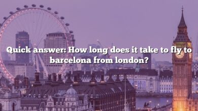Quick answer: How long does it take to fly to barcelona from london?