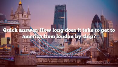 Quick answer: How long does it take to get to america from london by ship?