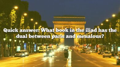 Quick answer: What book in the iliad has the dual between paris and menalous?