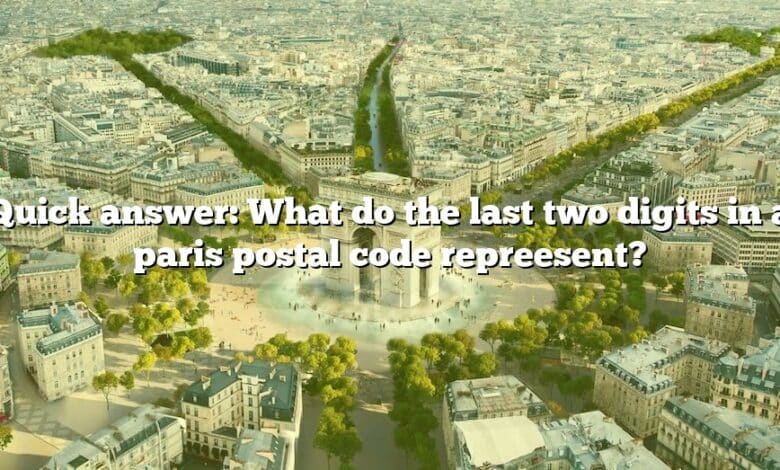 Quick answer: What do the last two digits in a paris postal code repreesent?