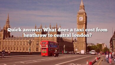 Quick answer: What does a taxi cost from heathrow to central london?