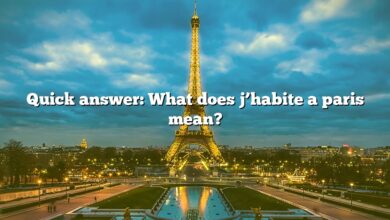 Quick answer: What does j’habite a paris mean?