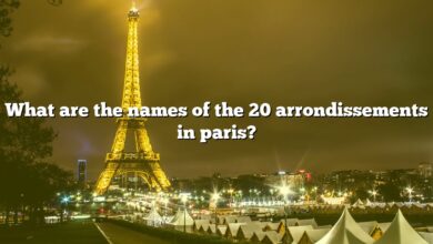 What are the names of the 20 arrondissements in paris?