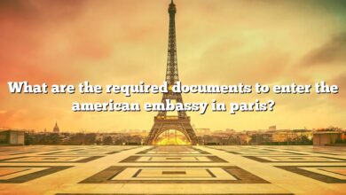What are the required documents to enter the american embassy in paris?