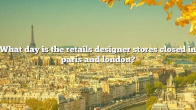 What day is the retails designer stores closed in paris and london?