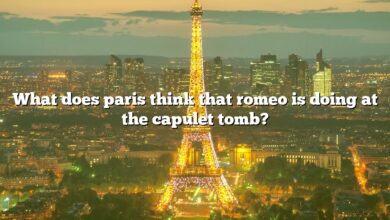 What does paris think that romeo is doing at the capulet tomb?