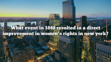 What event in 1848 resulted in a direct improvement in women’s rights in new york?