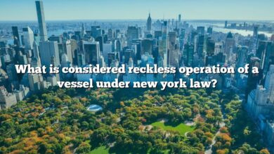 What is considered reckless operation of a vessel under new york law?