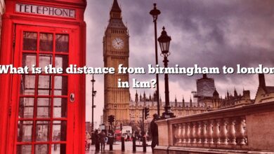What is the distance from birmingham to london in km?