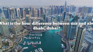What is the hour difference between usa and abu dhabi, dubai?