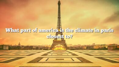 What part of america is the climate in paris closest to?