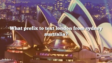 What prefix to text london from sydney australia?