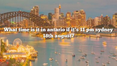 What time is it in antario if it’s 11 pm sydney 18th august?