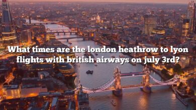 What times are the london heathrow to lyon flights with british airways on july 3rd?