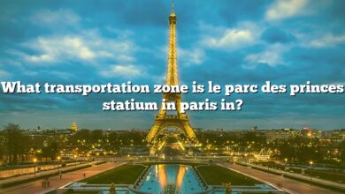 What transportation zone is le parc des princes statium in paris in?